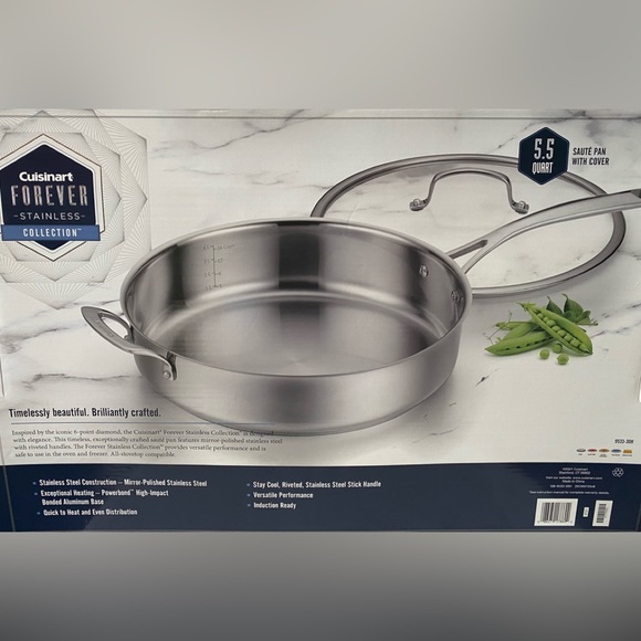 NIB CUISINART Forever Stainless Collection 5.5 Qt Sauté Pan - Picture 5 of 5